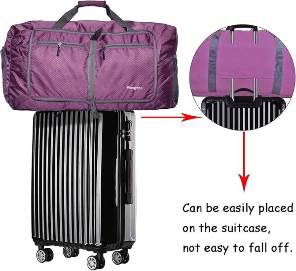 Woogwin Travel Duffel Bag Large Foldable Waterproof Overnight Bag for Beach Swim Bags - Image 4