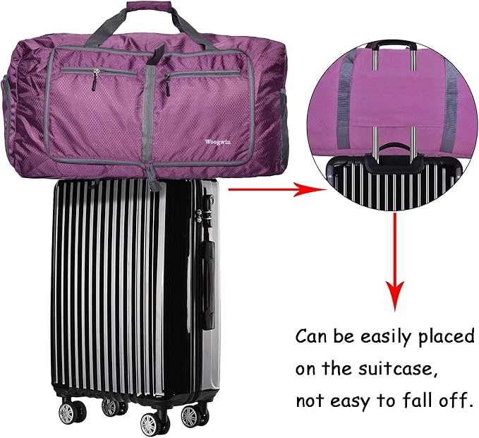 Woogwin Travel Duffel Bag Large Foldable Waterproof Overnight Bag for Beach Swim Bags - Image 4