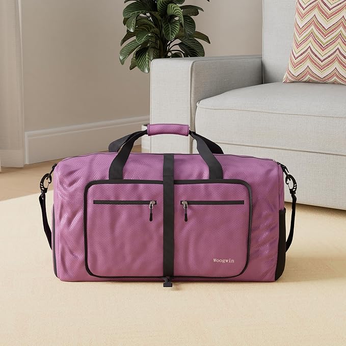 Woogwin Travel Duffel Bag Large Foldable Waterproof Overnight Bag for Beach Swim Bags - Image 6