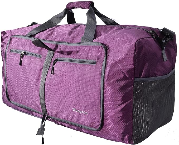 Woogwin Travel Duffel Bag Large Foldable Waterproof Overnight Bag for Beach Swim Bags