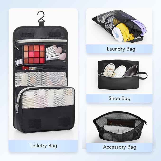10 Set Compression Packing Cubes for Travel Essentials,Compressible Expandable Packing Cubes for Suitcase,OlarHike Luggage Organizer Bags for Travel,Handy Helper for Organizing Clothes(Black) - Image 2