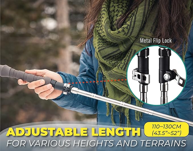 TREKOLOGY Trek-Z Cork Grip Trekking Poles – Lightweight Folding Hiking Poles, Adjustable Height, Compact Travel Design, Aircraft-Grade Aluminum Walking Sticks for Men & Women - Image 5