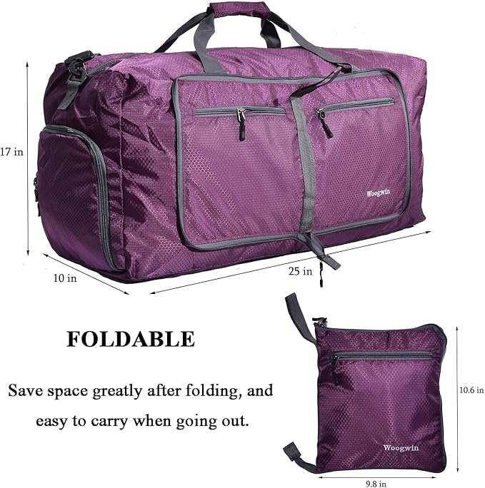 Woogwin Travel Duffel Bag Large Foldable Waterproof Overnight Bag for Beach Swim Bags - Image 5