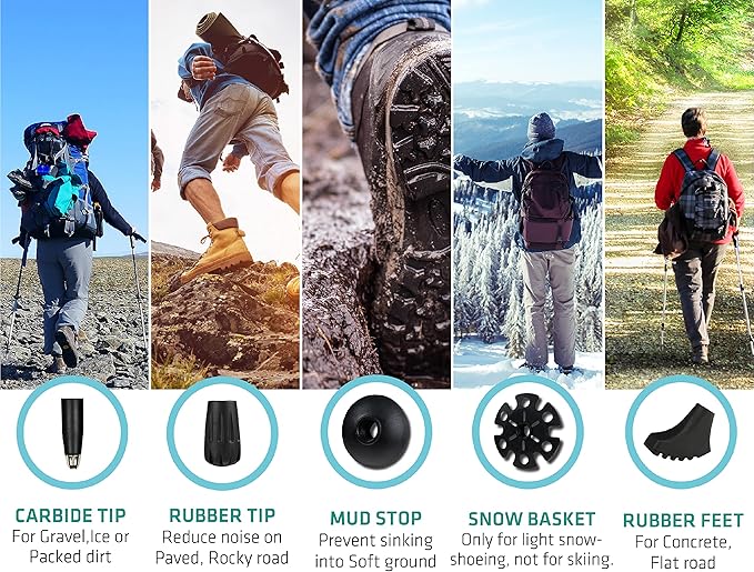 TREKOLOGY Trek-Z Cork Grip Trekking Poles – Lightweight Folding Hiking Poles, Adjustable Height, Compact Travel Design, Aircraft-Grade Aluminum Walking Sticks for Men & Women - Image 2